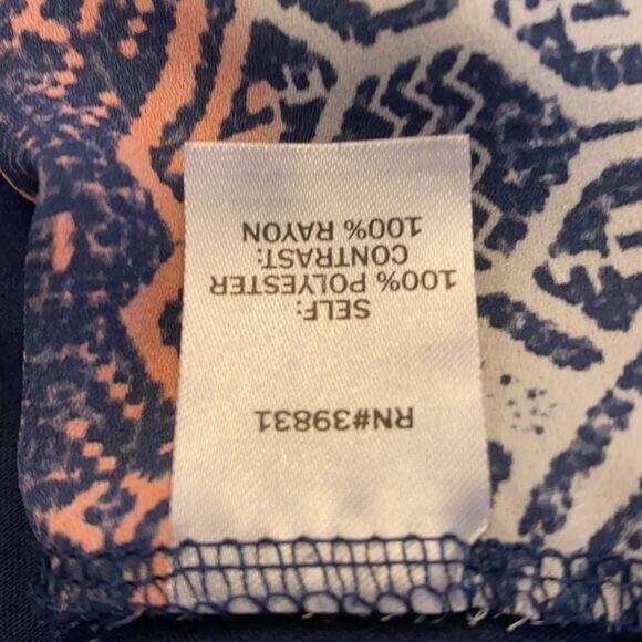 Jolt Tee Shirt Top Womens Medium Geometric Chiffon Blouse Contrast - Picture 9 of 10